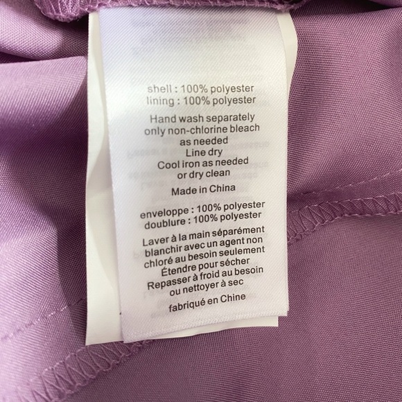 DAVID'S BRIDAL PURPLE CHIFFON SATIN BALL PROM EVENING GOWN DRESS - 6 - Picture 9 of 9